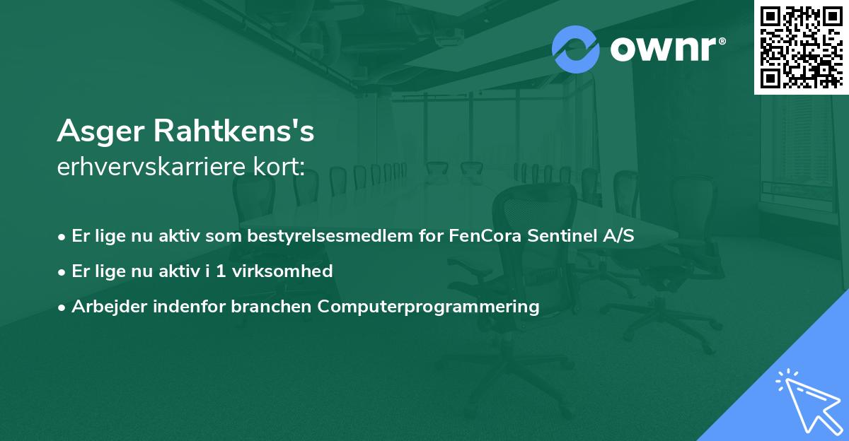 Asger Rahtkens's erhvervskarriere kort