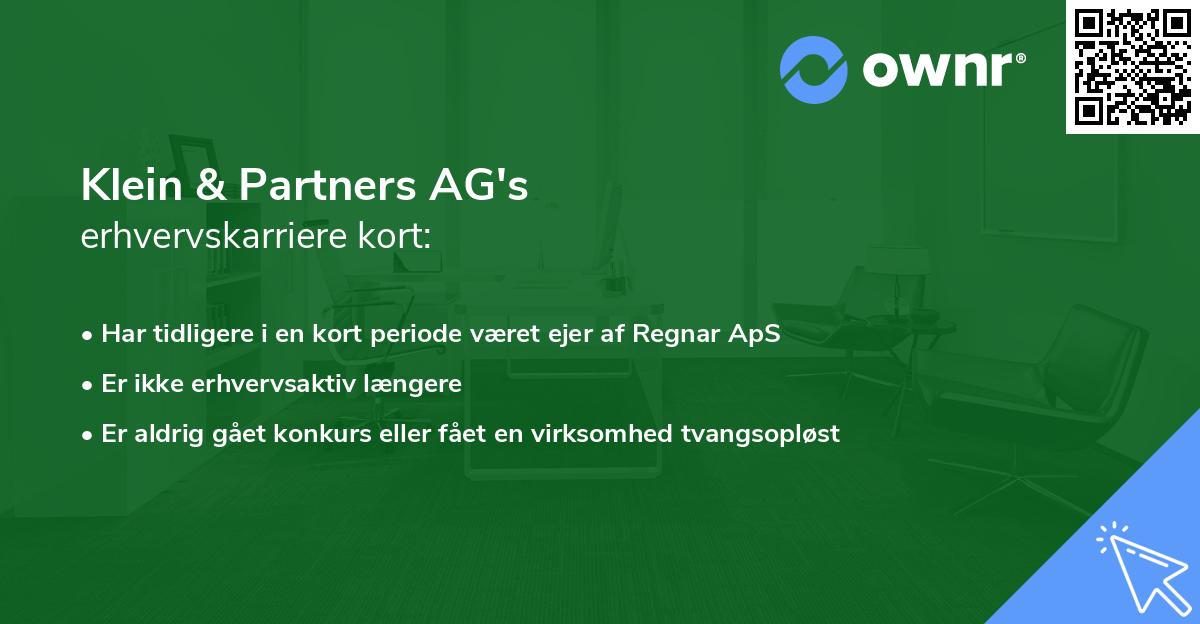 Klein & Partners AG's erhvervskarriere kort