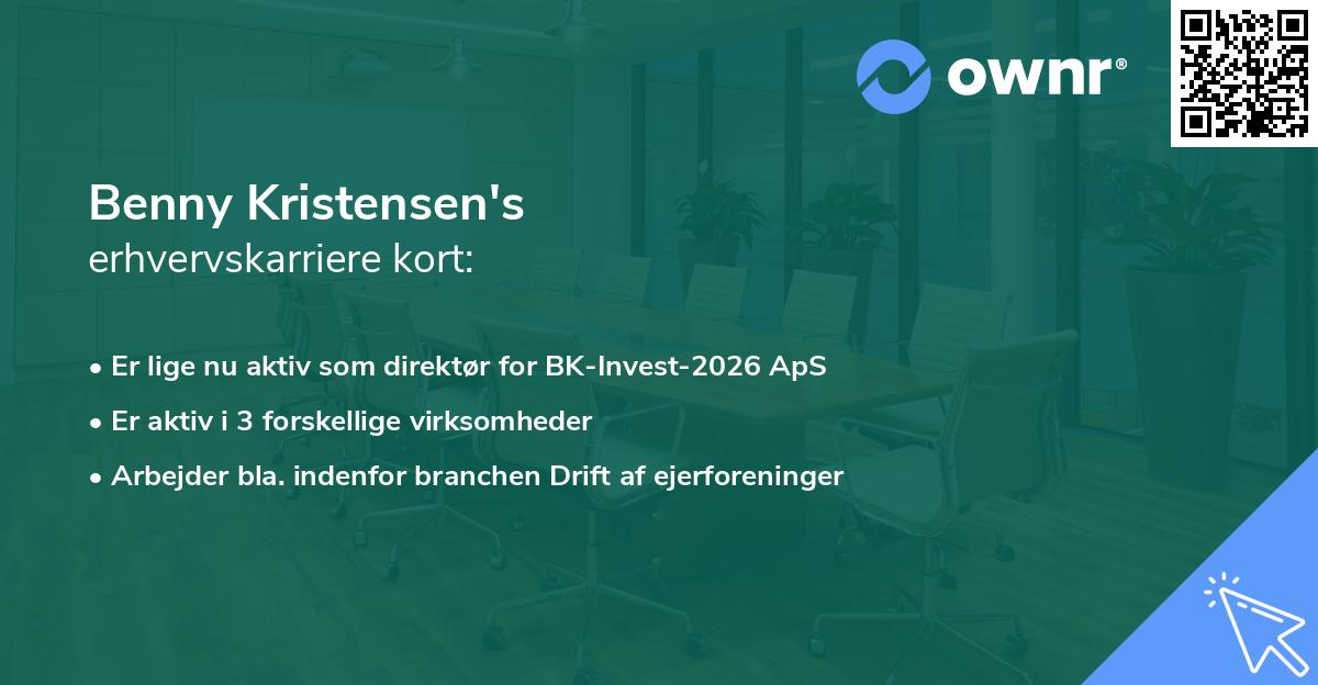 Benny Kristensen's erhvervskarriere kort