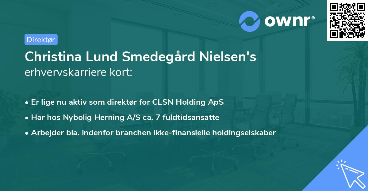 Christina Lund Smedegård Nielsen's erhvervskarriere kort