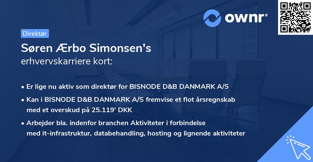 Søren Ærbo Simonsen's erhvervskarriere kort