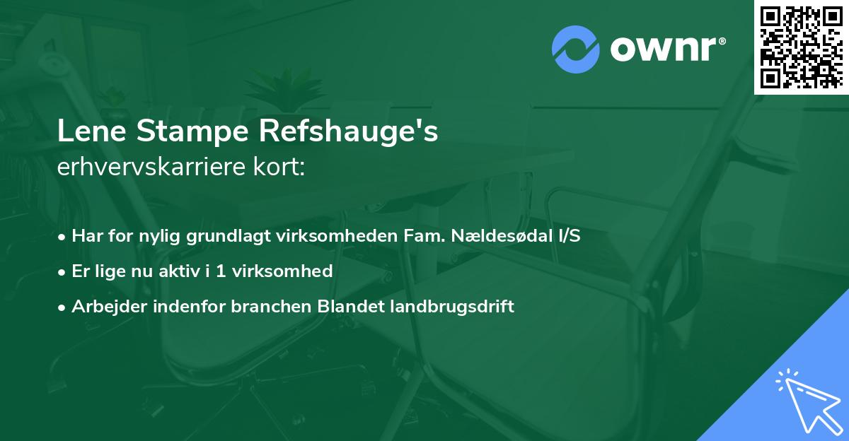 Lene Stampe Refshauge's erhvervskarriere kort