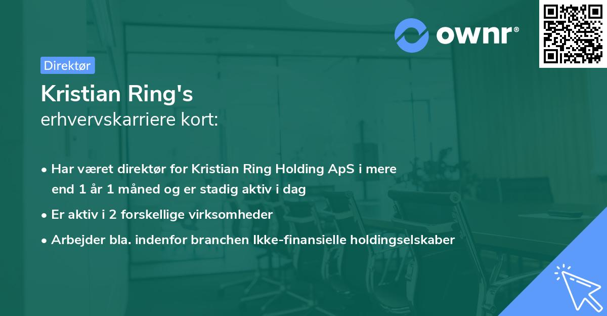 Kristian Ring's erhvervskarriere kort