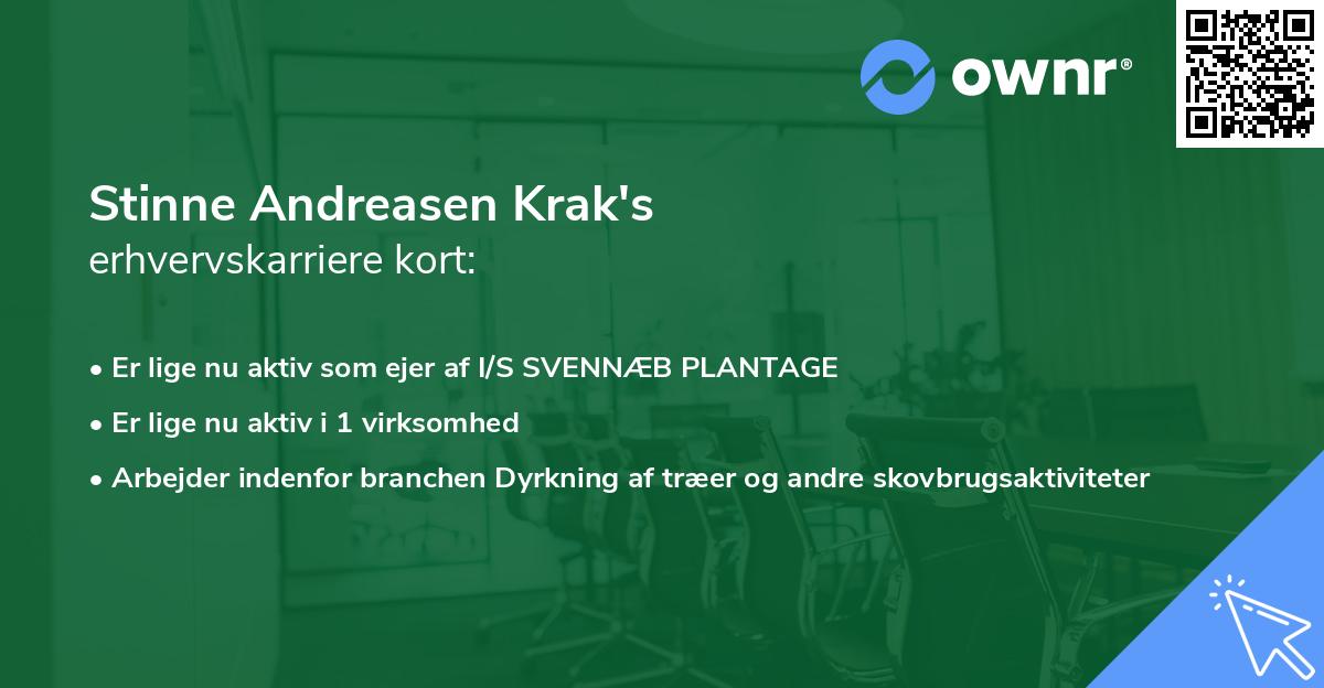 Stinne Andreasen Krak's erhvervskarriere kort