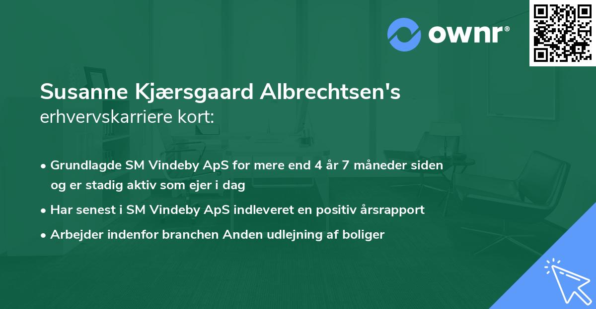 Susanne Kjærsgaard Albrechtsen's erhvervskarriere kort