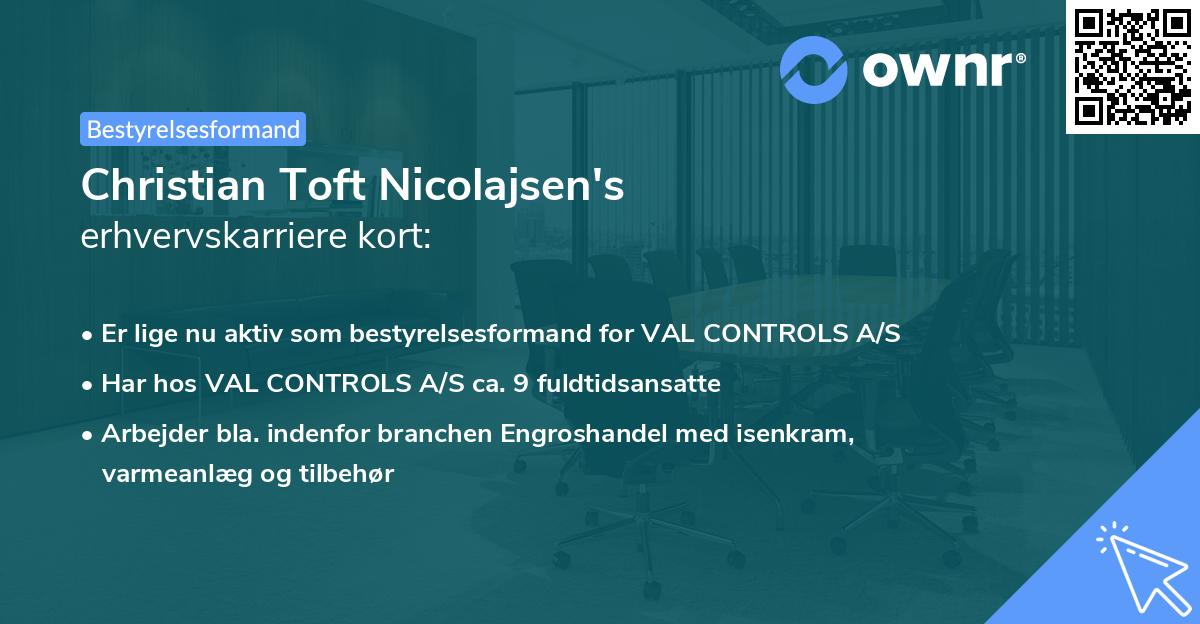 Christian Toft Nicolajsen's erhvervskarriere kort