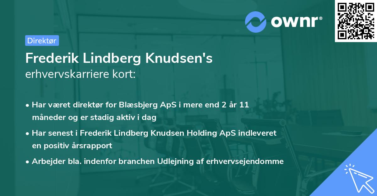 Frederik Lindberg Knudsen's erhvervskarriere kort