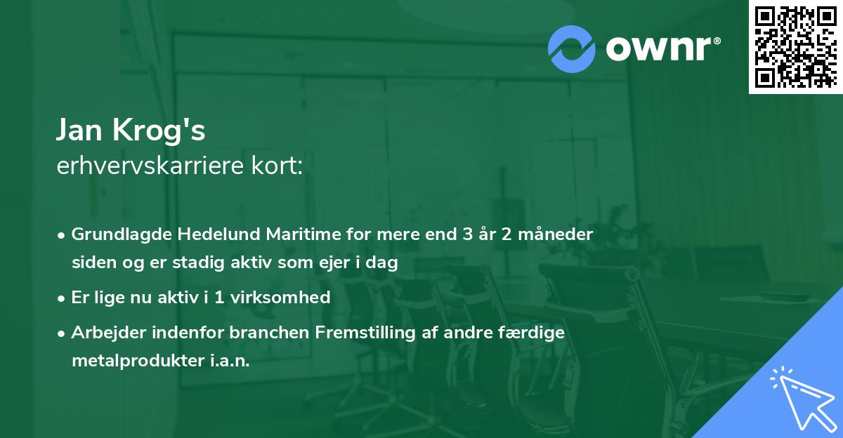 Jan Krog's erhvervskarriere kort