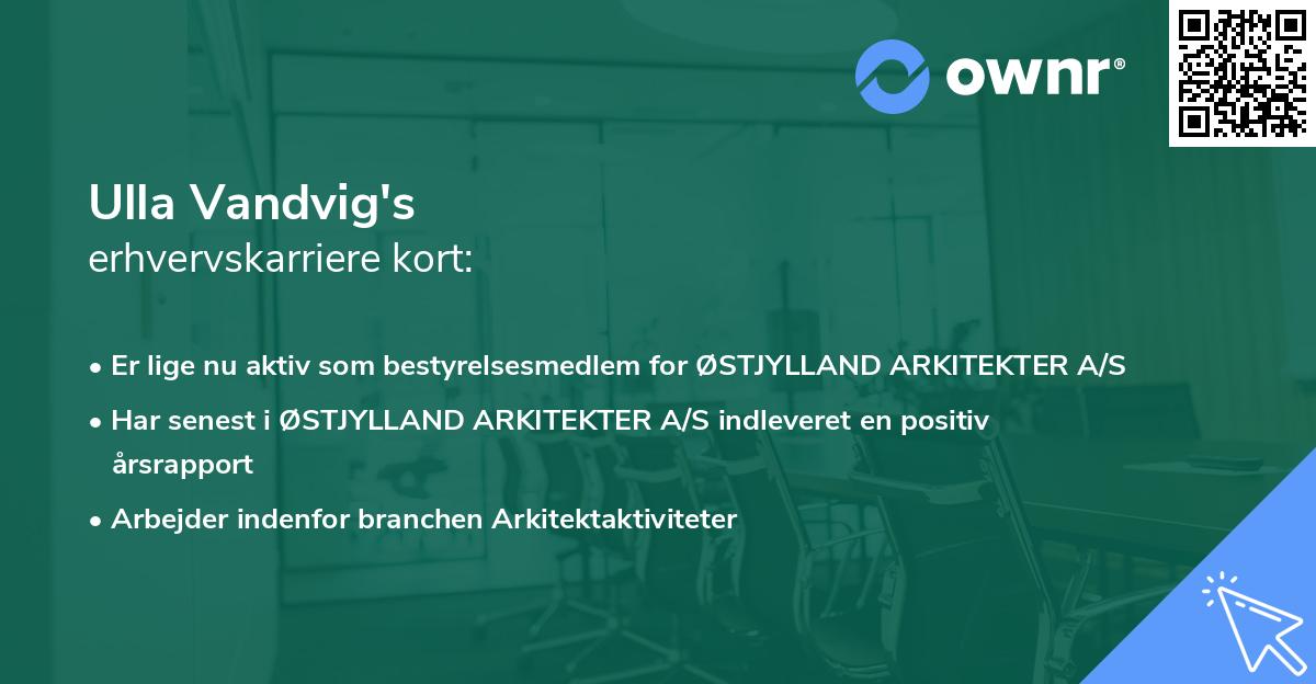 Ulla Vandvig's erhvervskarriere kort