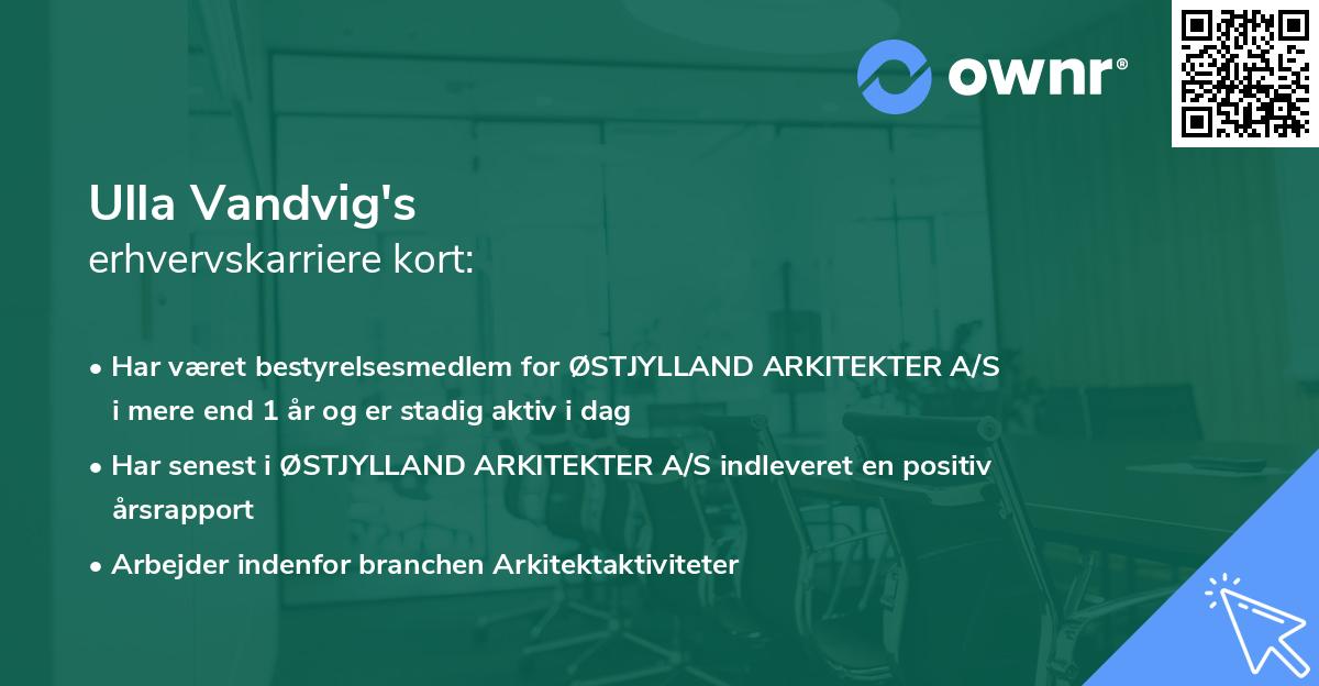Ulla Vandvig's erhvervskarriere kort