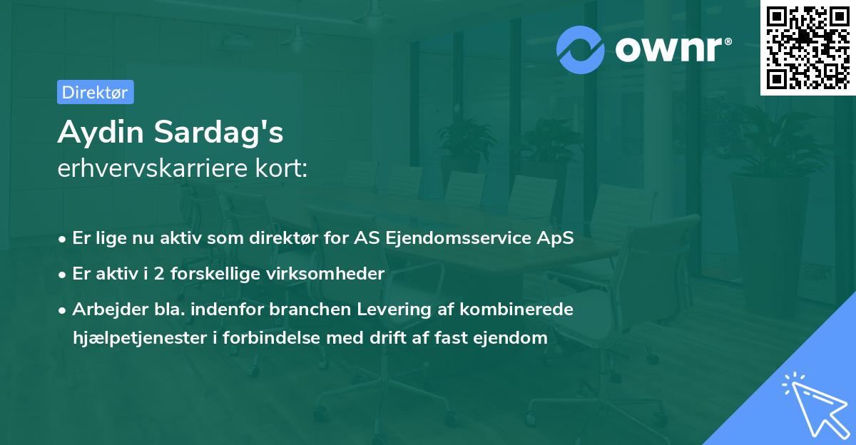 Aydin Sardag's erhvervskarriere kort