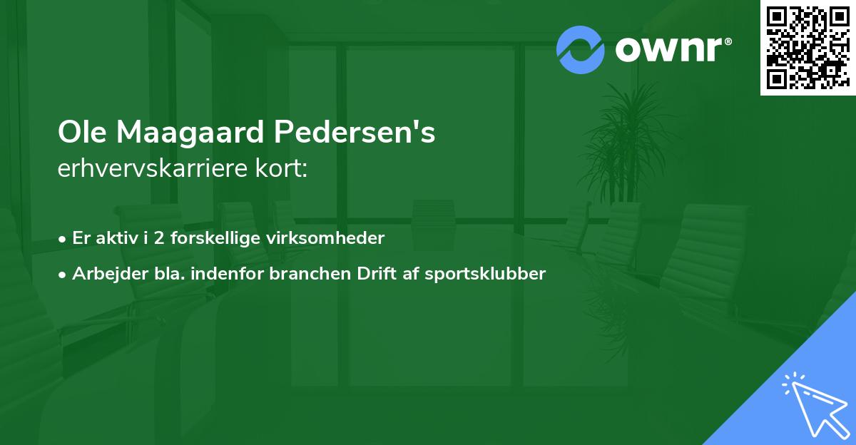 Ole Maagaard Pedersen's erhvervskarriere kort