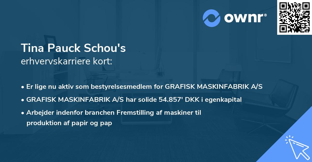 Tina Pauck Schou's erhvervskarriere kort