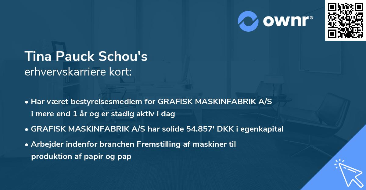 Tina Pauck Schou's erhvervskarriere kort