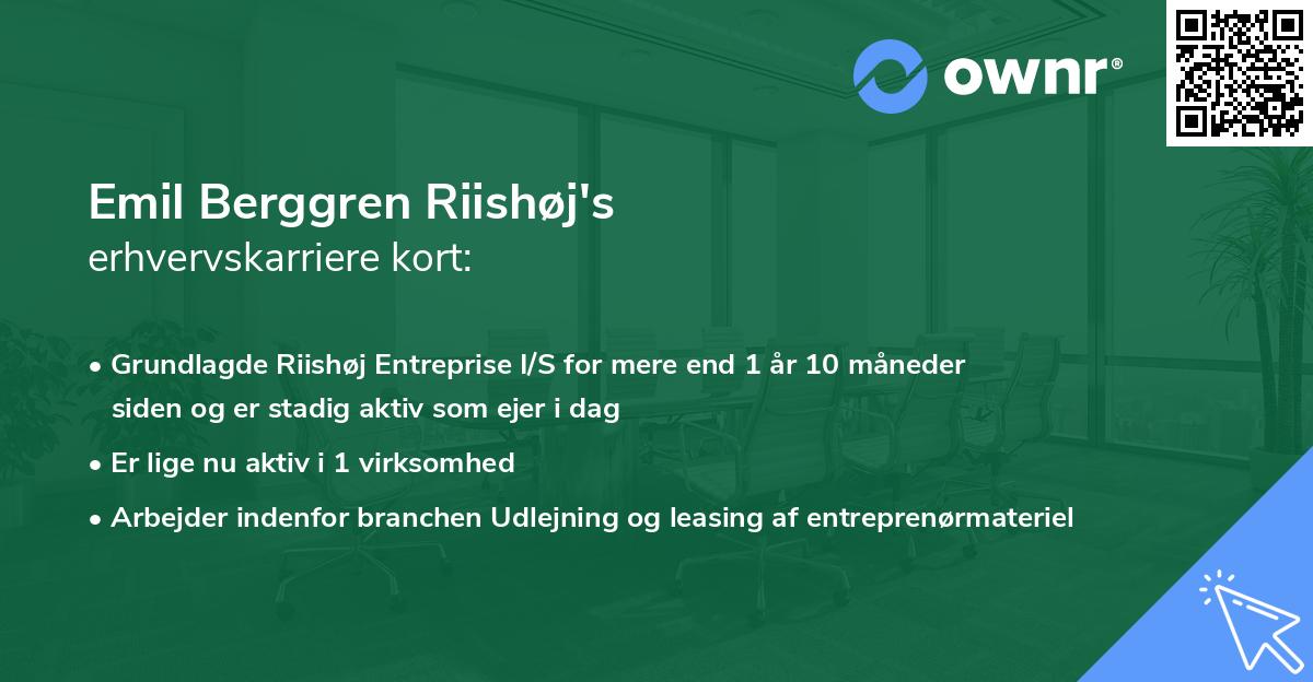 Emil Berggren Riishøj's erhvervskarriere kort