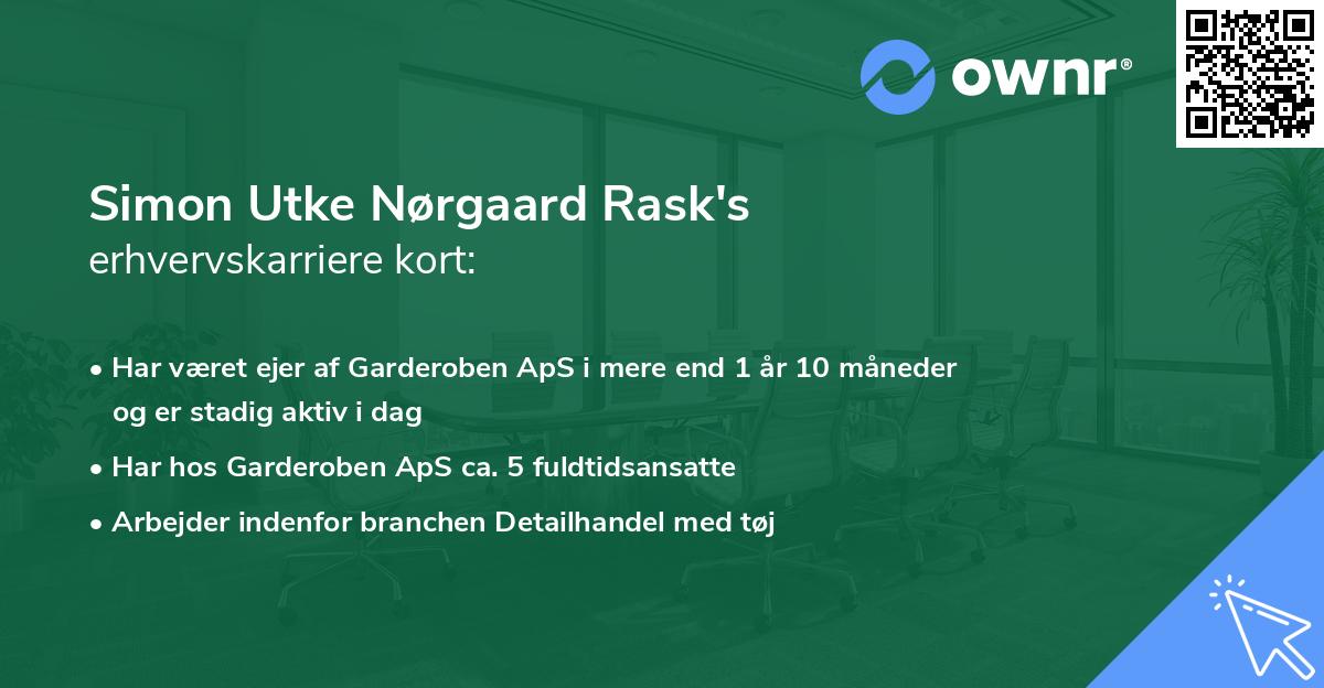 Simon Utke Nørgaard Rask's erhvervskarriere kort