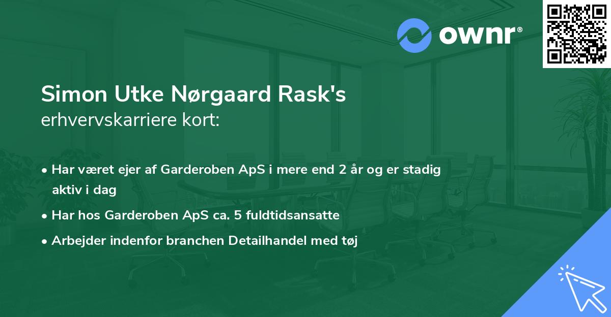 Simon Utke Nørgaard Rask's erhvervskarriere kort