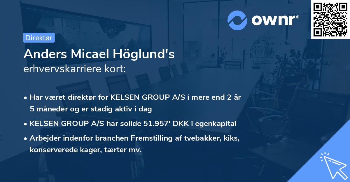 Anders Micael Höglund's erhvervskarriere kort