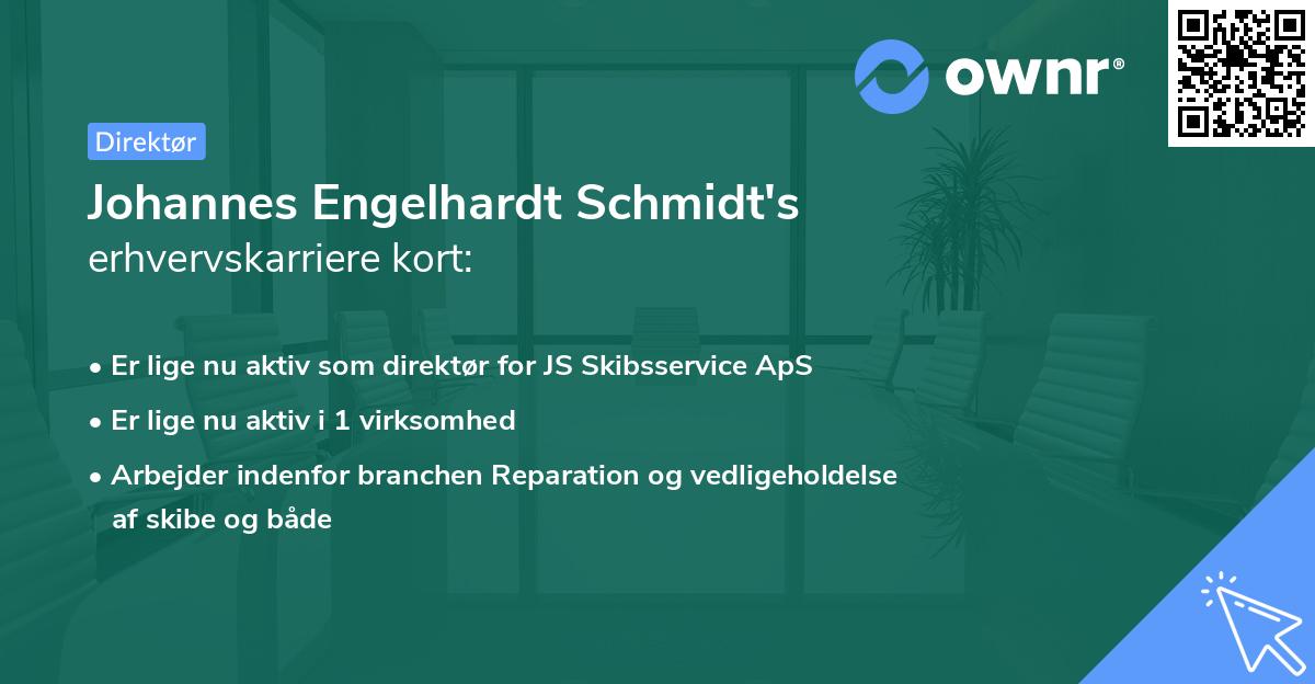 Johannes Engelhardt Schmidt's erhvervskarriere kort