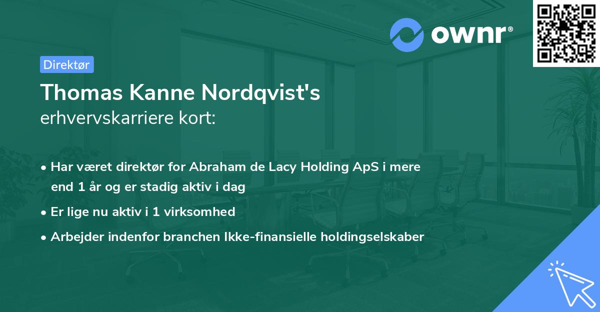 Thomas Kanne Nordqvist's erhvervskarriere kort
