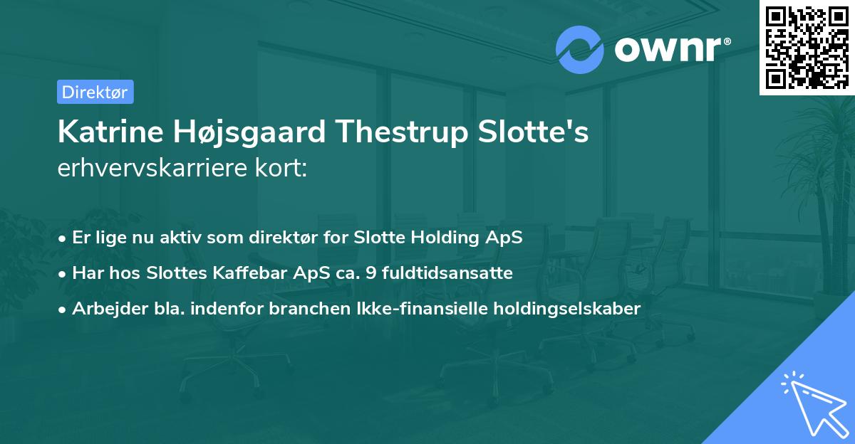 Katrine Højsgaard Thestrup Slotte's erhvervskarriere kort