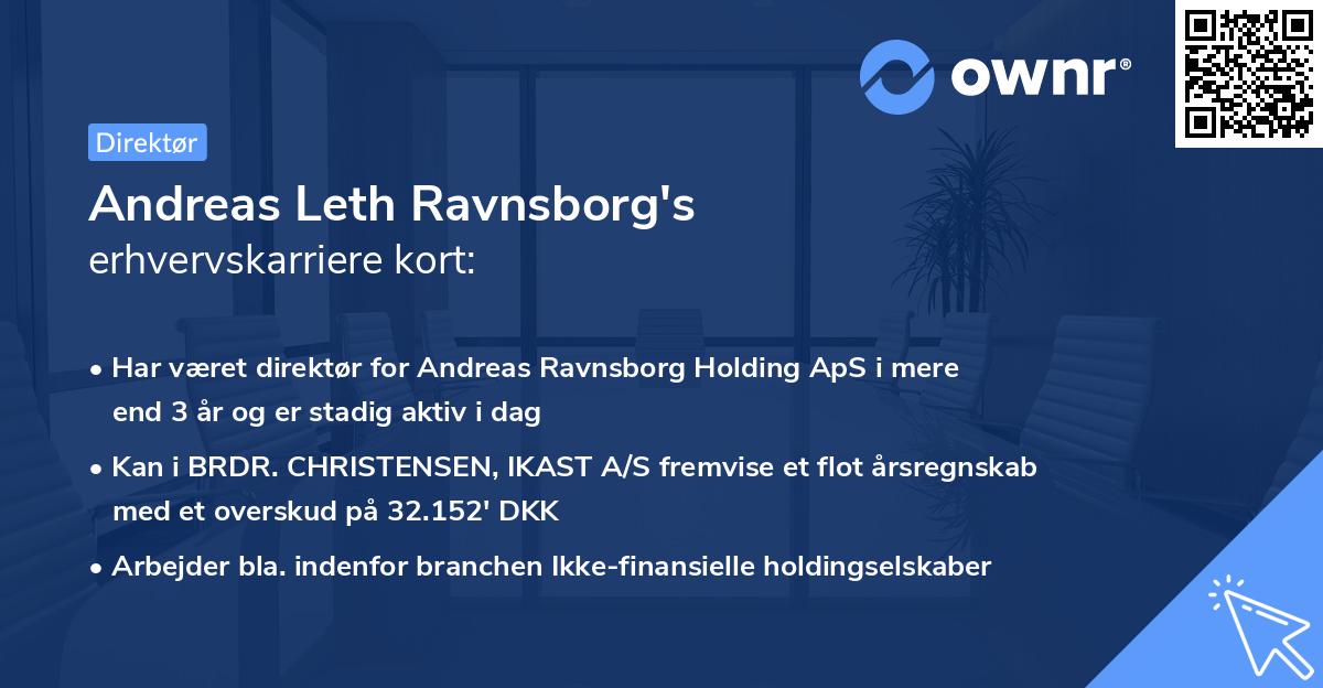 Andreas Leth Ravnsborg's erhvervskarriere kort