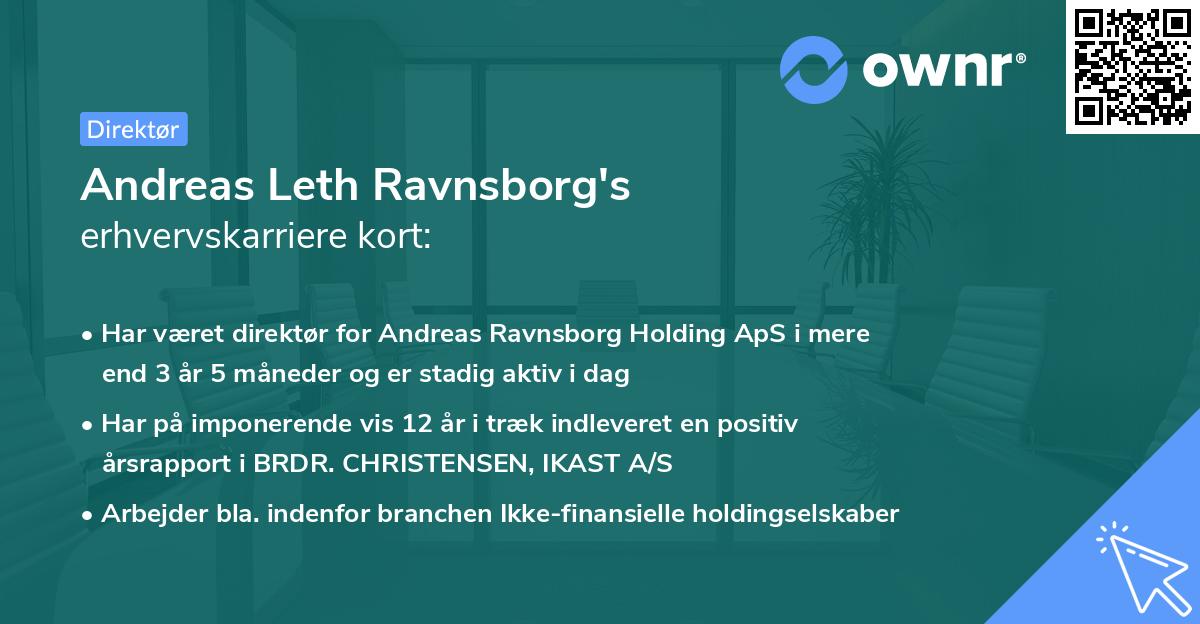 Andreas Leth Ravnsborg's erhvervskarriere kort
