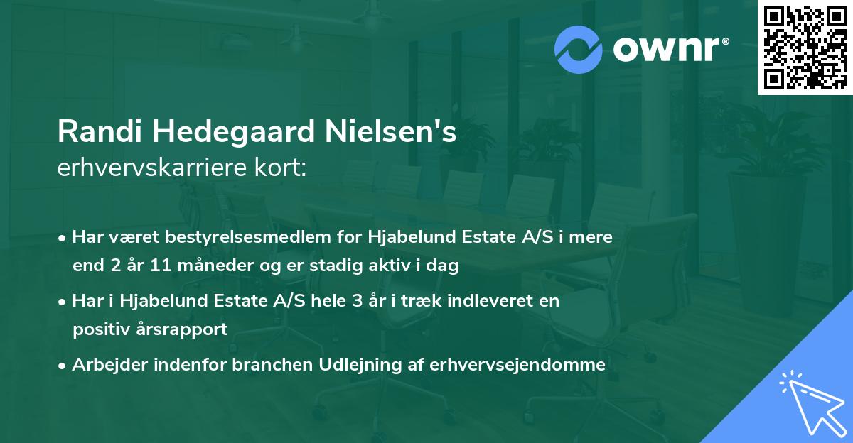 Randi Hedegaard Nielsen's erhvervskarriere kort