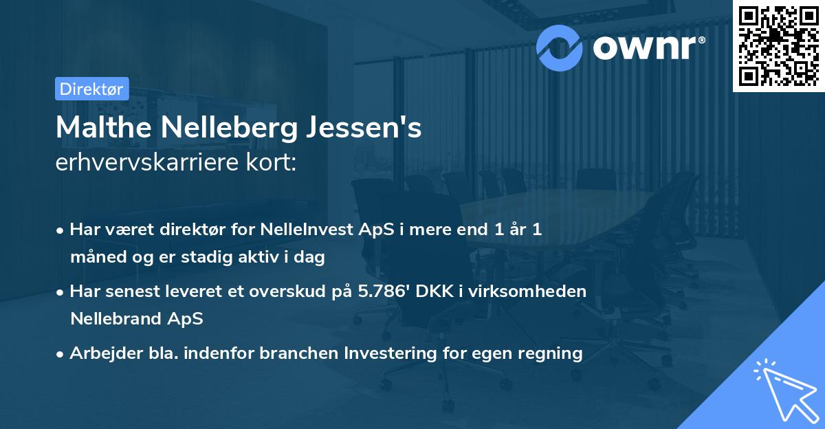 Malthe Nelleberg Jessen's erhvervskarriere kort