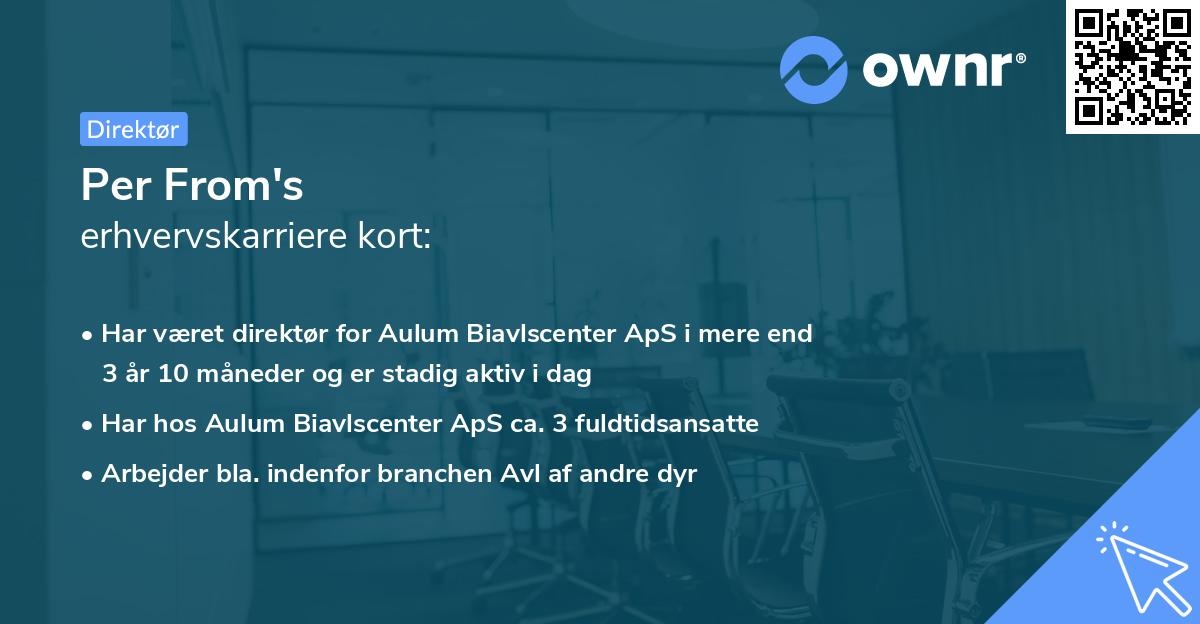 Per From's erhvervskarriere kort