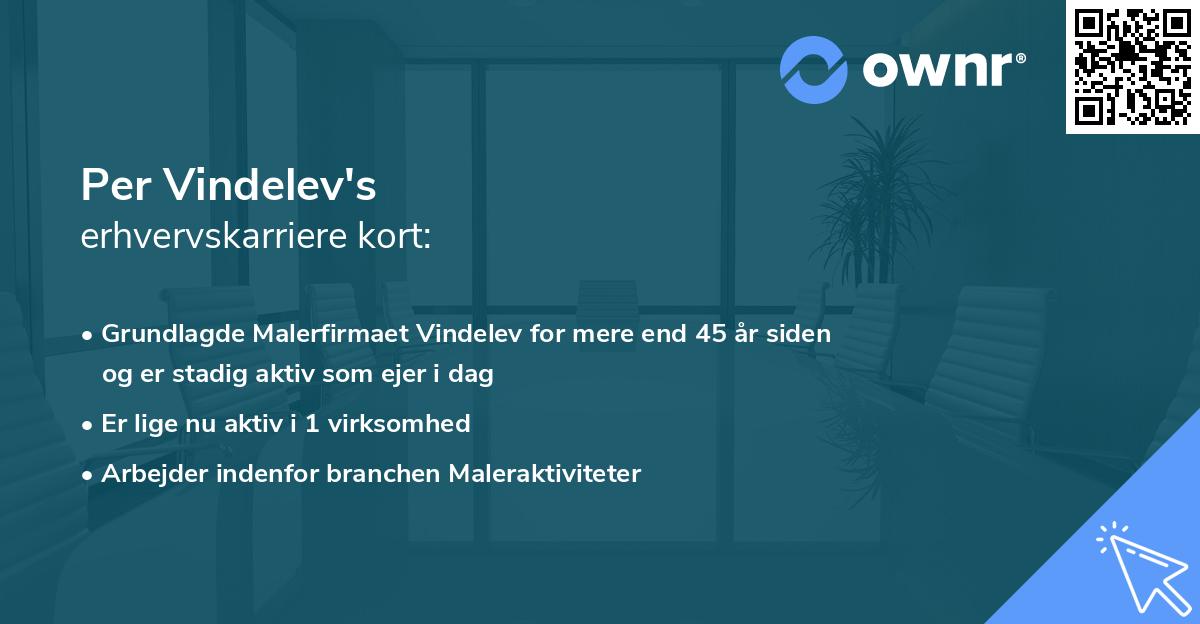 Per Vindelev's erhvervskarriere kort