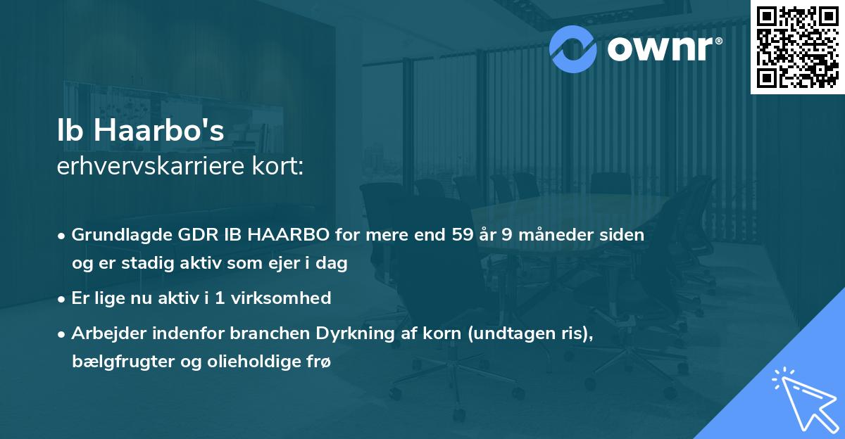 Ib Haarbo's erhvervskarriere kort
