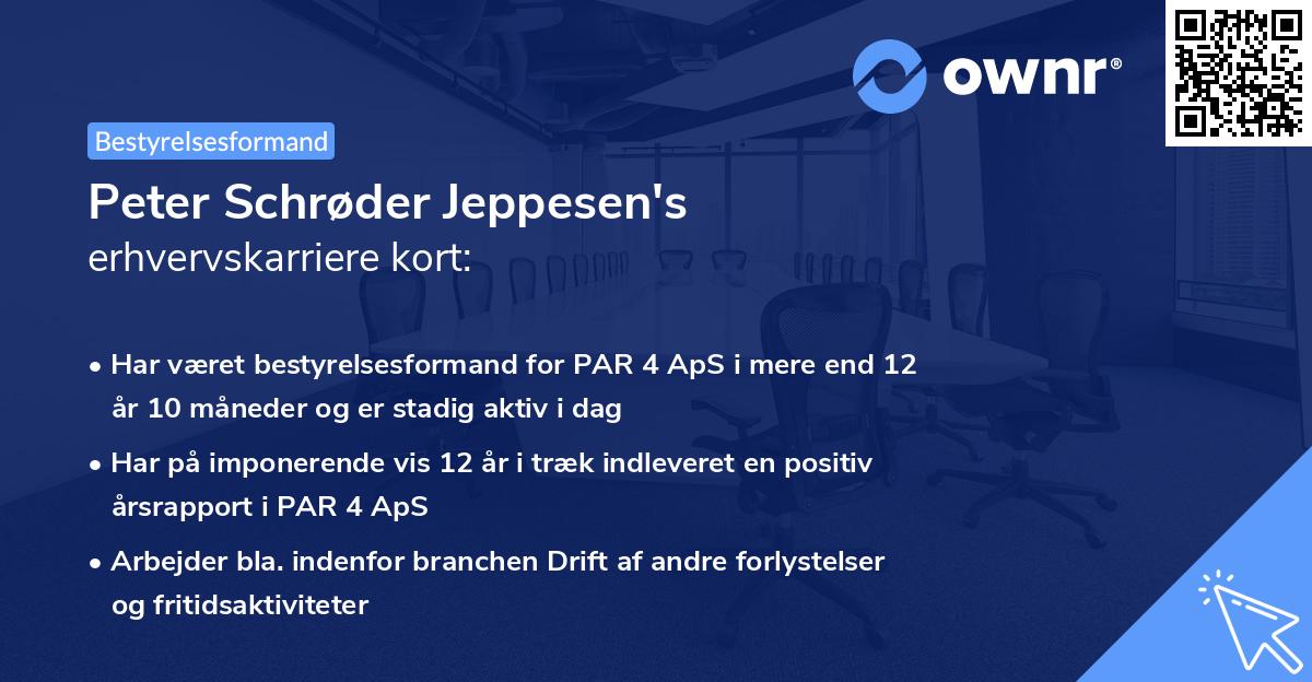 Peter Schrøder Jeppesen's erhvervskarriere kort