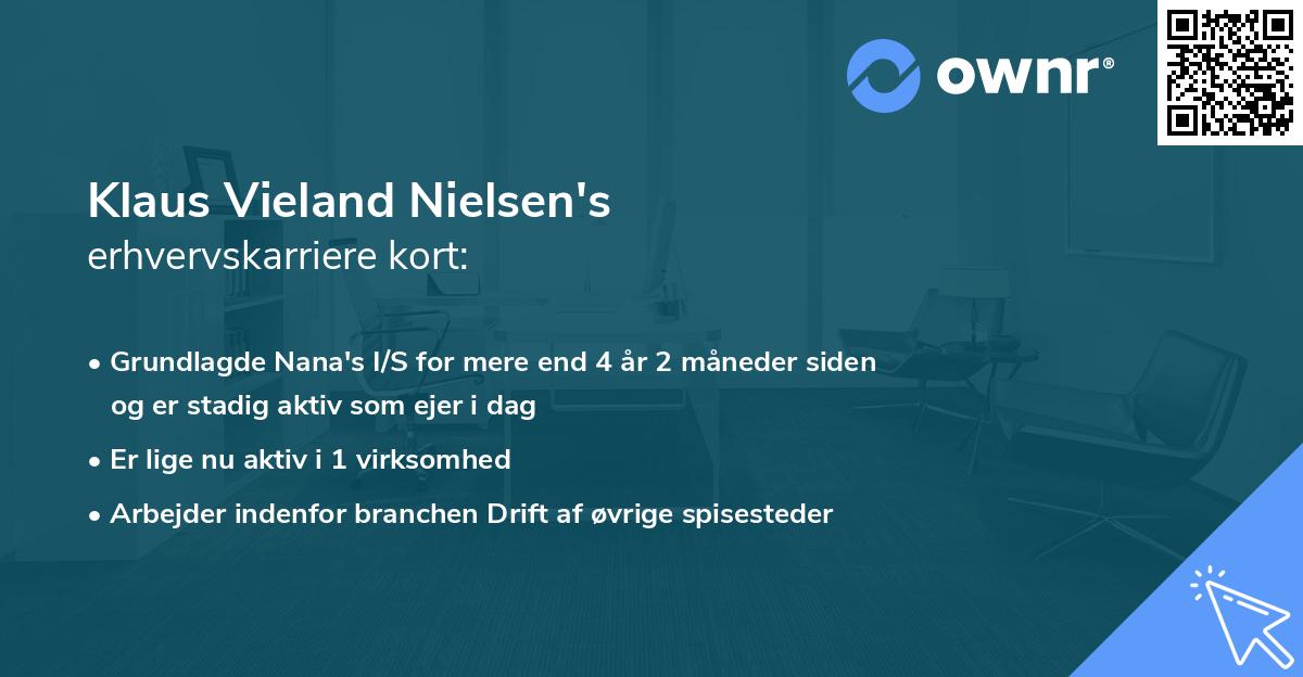 Klaus Vieland Nielsen's erhvervskarriere kort