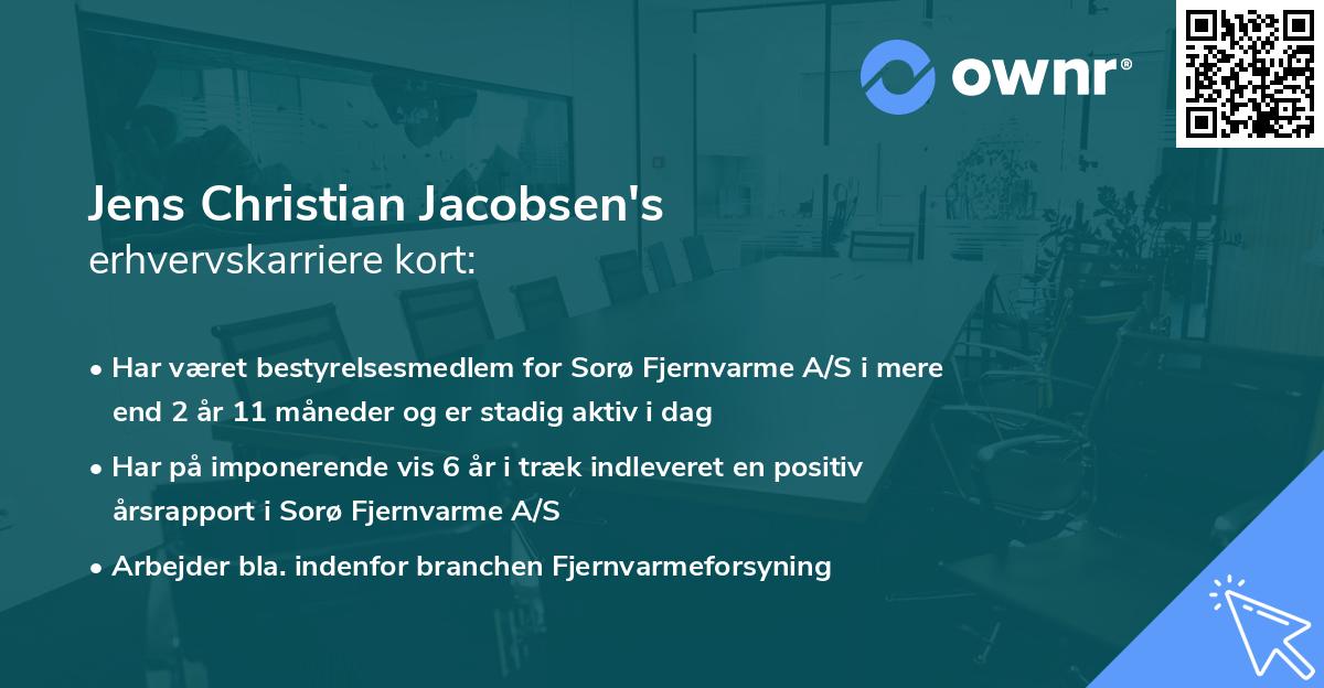 Jens Christian Jacobsen's erhvervskarriere kort