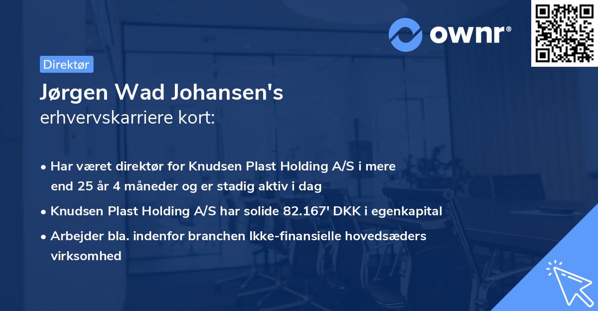 Jørgen Wad Johansen's erhvervskarriere kort