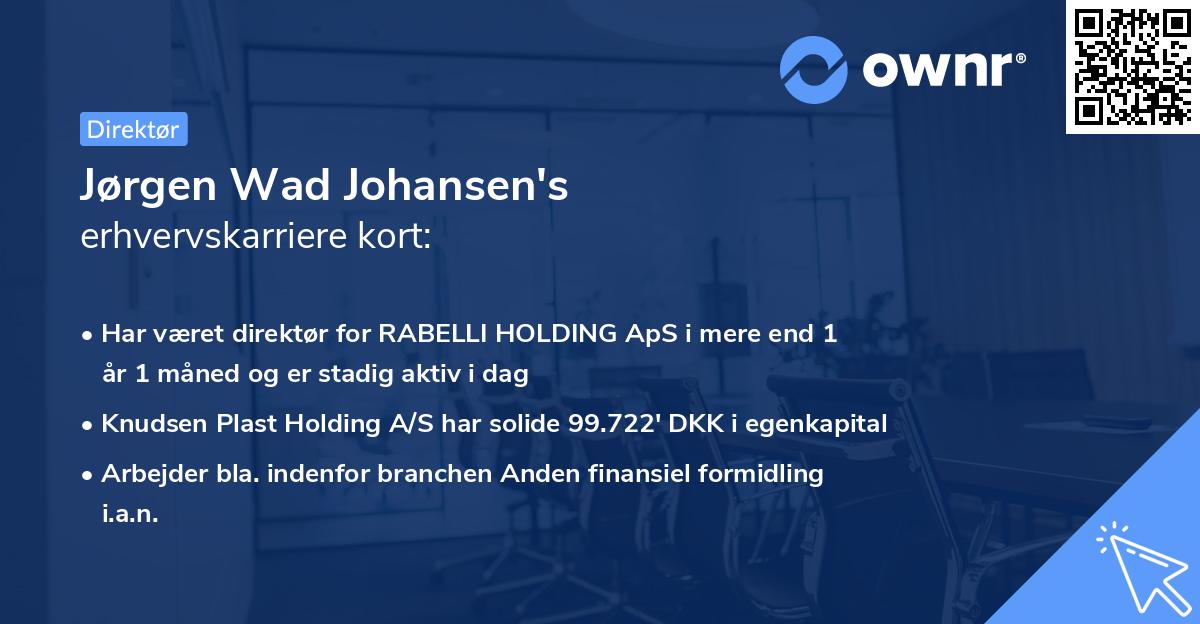 Jørgen Wad Johansen's erhvervskarriere kort