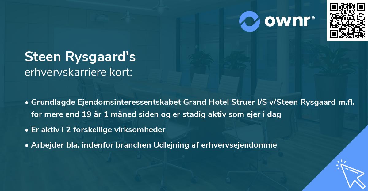 Steen Rysgaard's erhvervskarriere kort