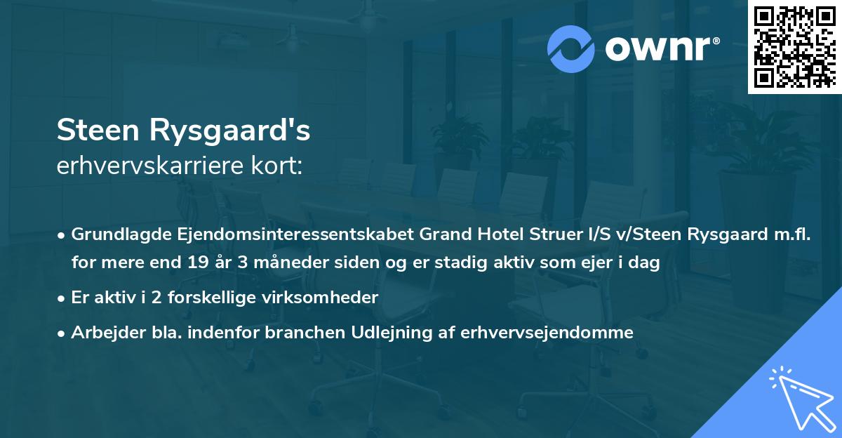 Steen Rysgaard's erhvervskarriere kort