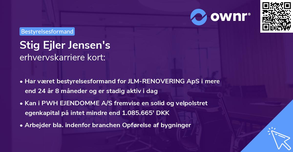 Stig Ejler Jensen's erhvervskarriere kort