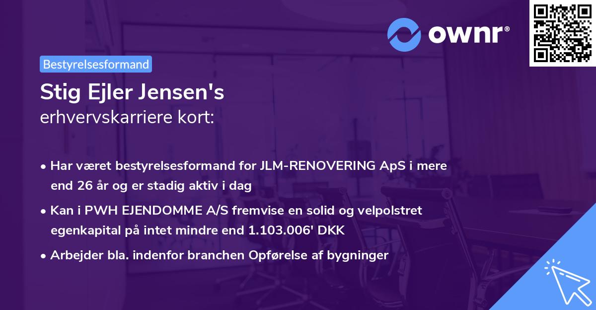 Stig Ejler Jensen's erhvervskarriere kort
