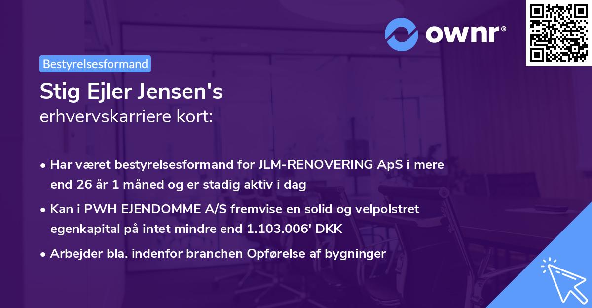 Stig Ejler Jensen's erhvervskarriere kort