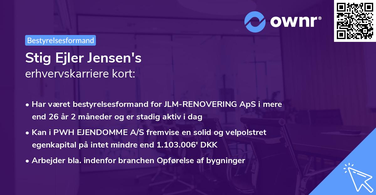 Stig Ejler Jensen's erhvervskarriere kort