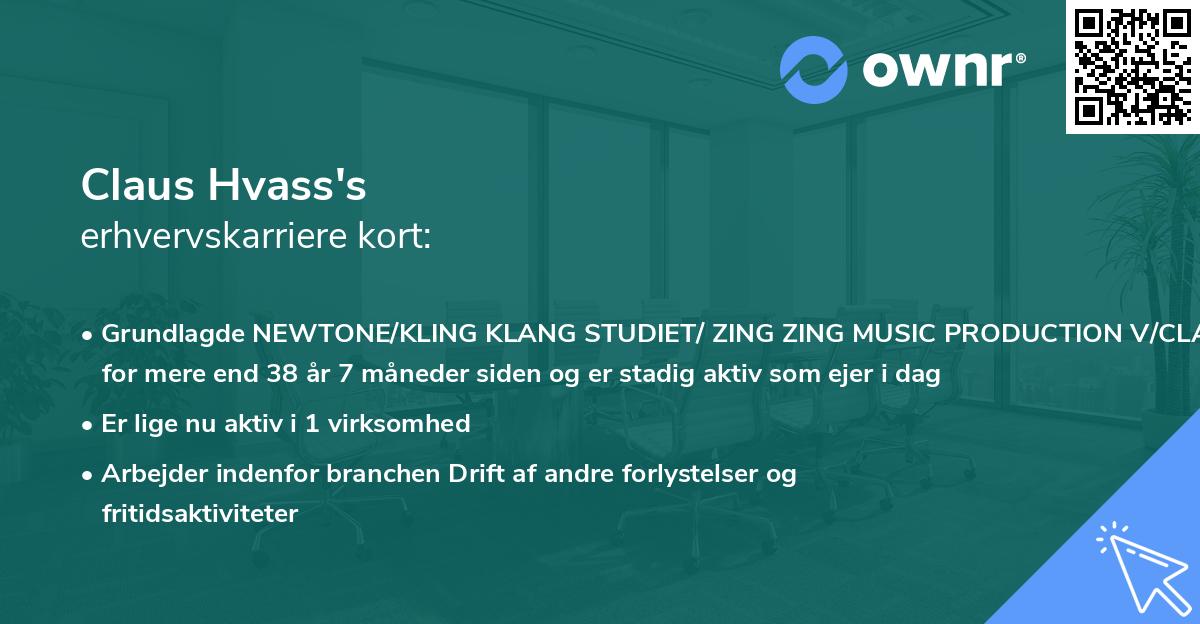 Claus Hvass's erhvervskarriere kort