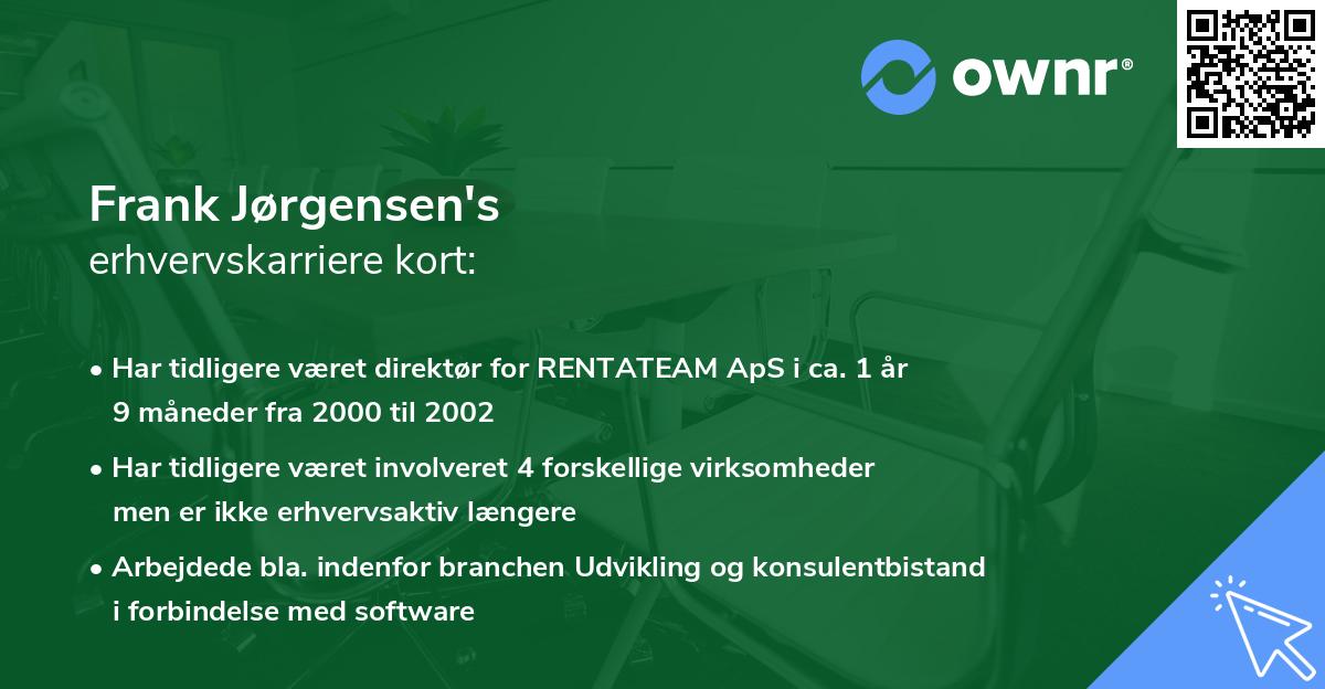 Frank Jørgensen's erhvervskarriere kort