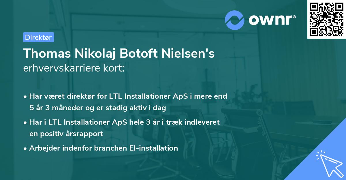 Thomas Nikolaj Botoft Nielsen's erhvervskarriere kort