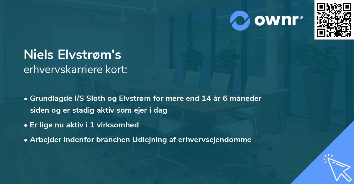 Niels Elvstrøm's erhvervskarriere kort