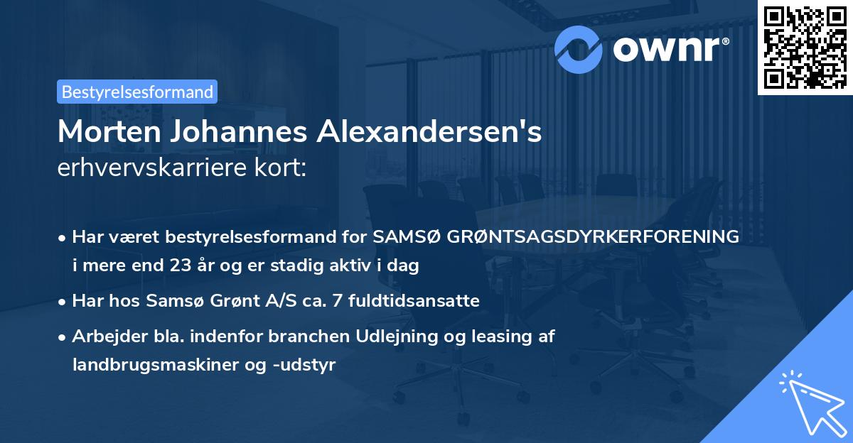 Morten Johannes Alexandersen's erhvervskarriere kort