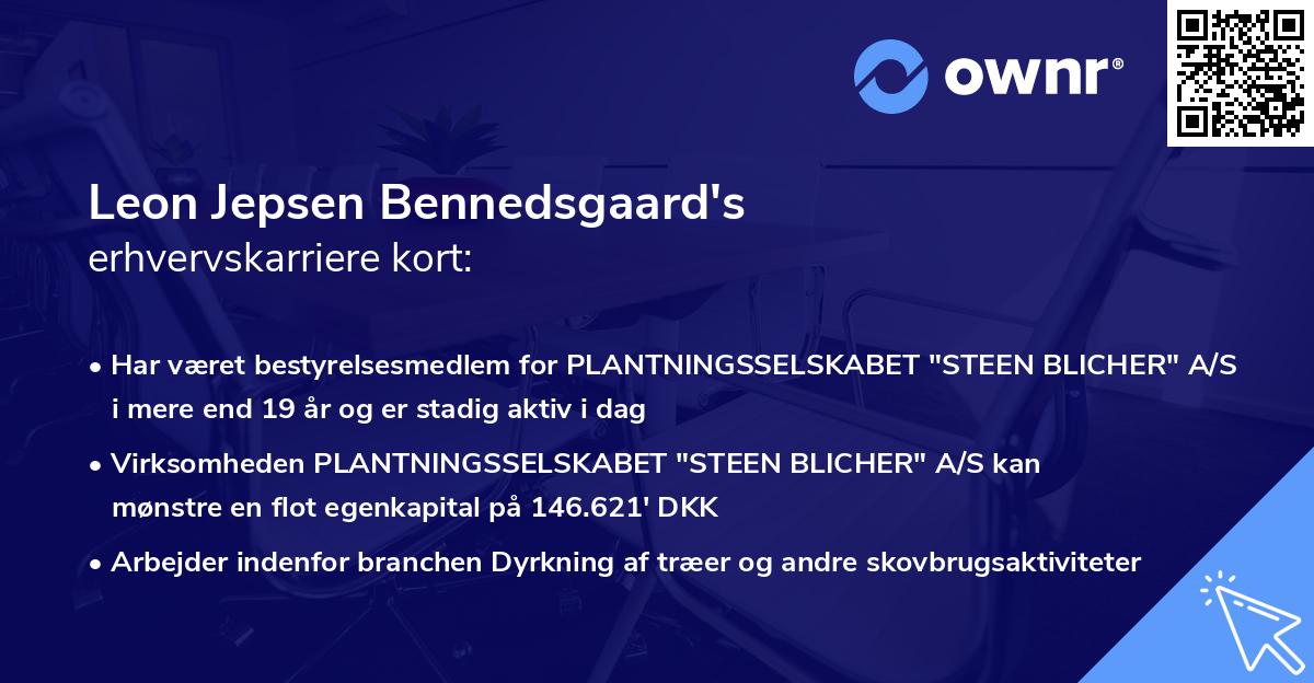 Leon Jepsen Bennedsgaard's erhvervskarriere kort