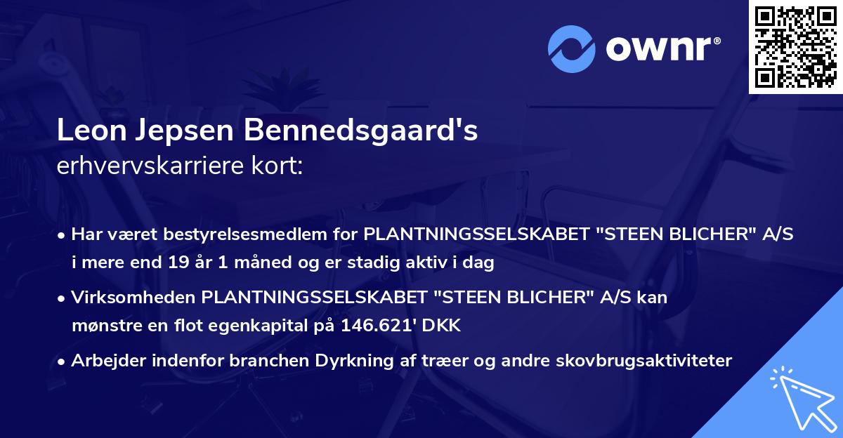 Leon Jepsen Bennedsgaard's erhvervskarriere kort